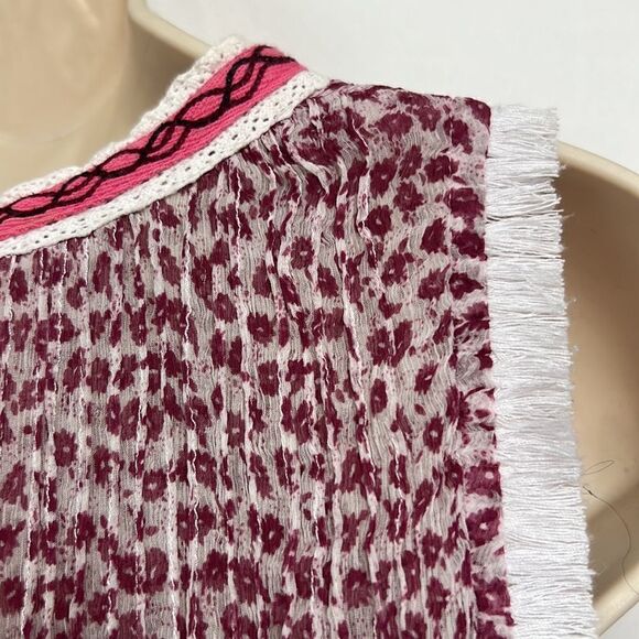 Poupette St Barth silk print layered top mini dress in Pink size small EUC - Picture 9 of 16